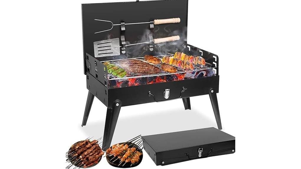 compact portable charcoal grilling kit
