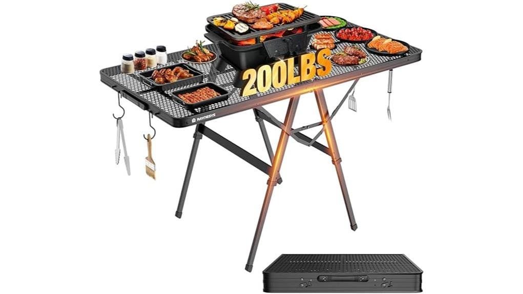 foldable mesh grill table