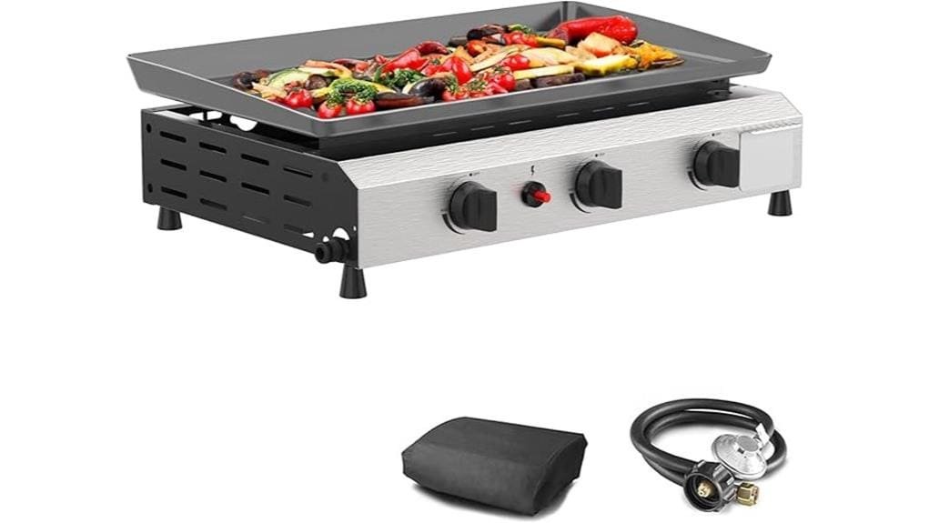 three burner outdoor propane griddle