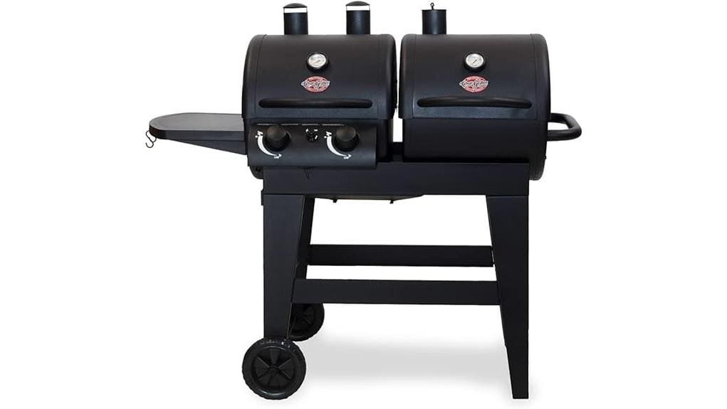 two burner grill smoker combo