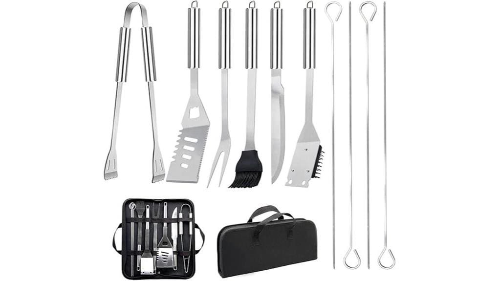 11 piece stainless steel grilling set