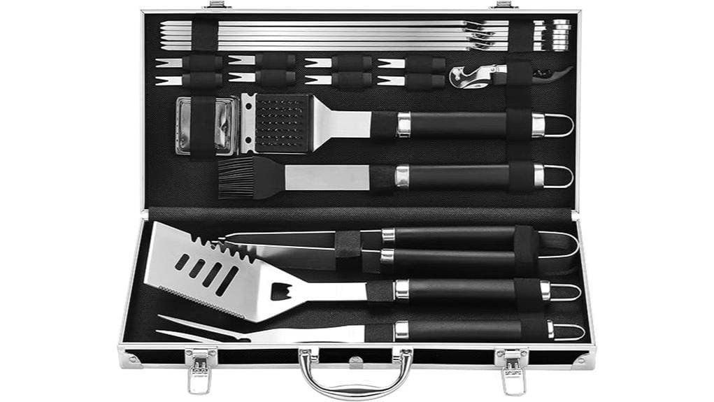 22 piece stainless steel grillset