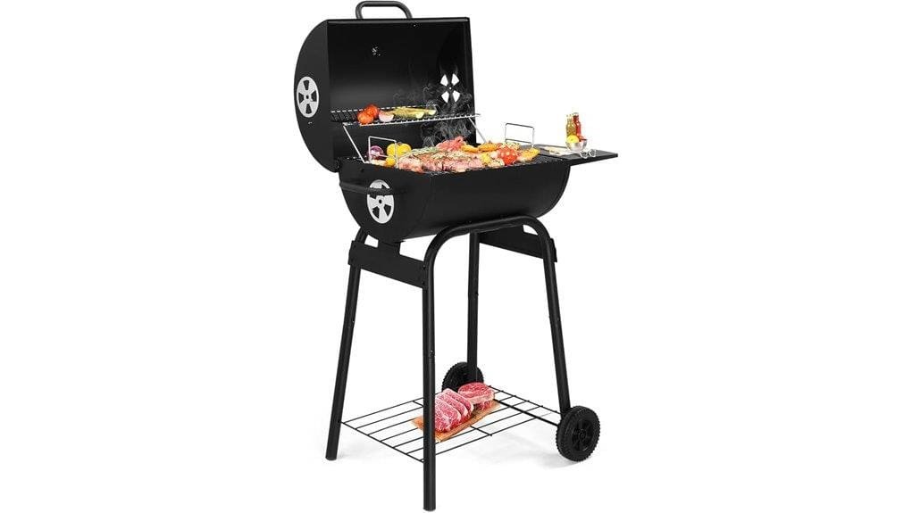 33 8 inch charcoal grill with side table