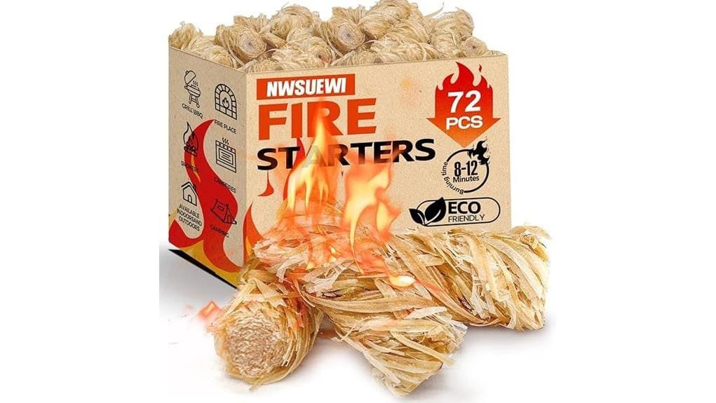 72 piece waterproof natural firestarters