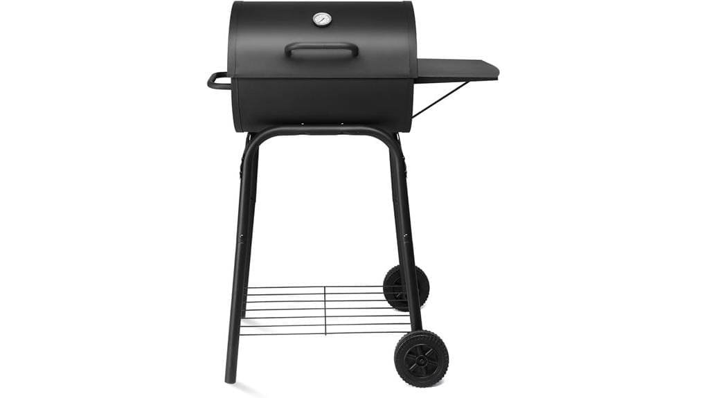 barrel charcoal grill withsidetable
