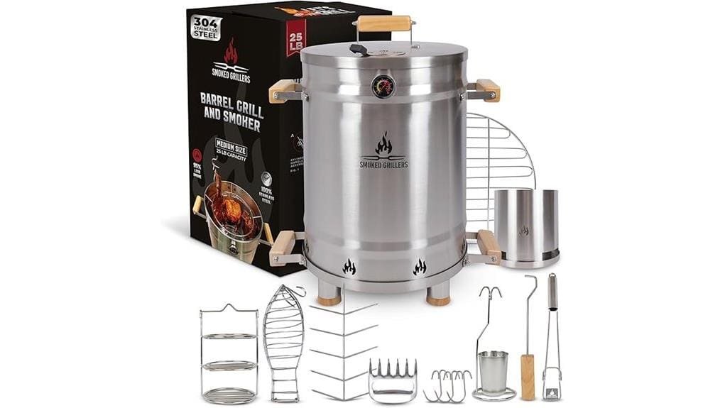 barrel smoker grill combo