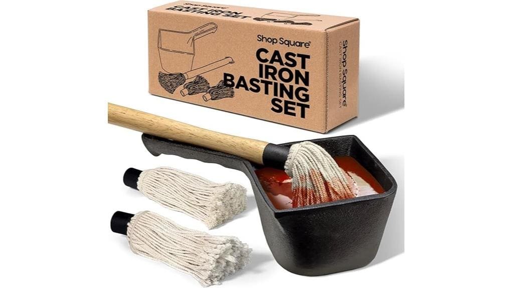 cast iron saucepot with mop