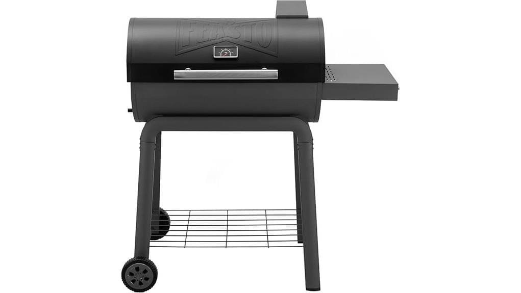 charcoal grill with side table