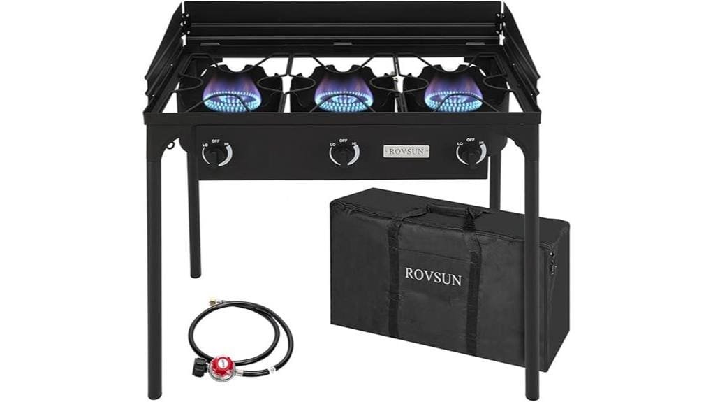 compact dual burner propane stove