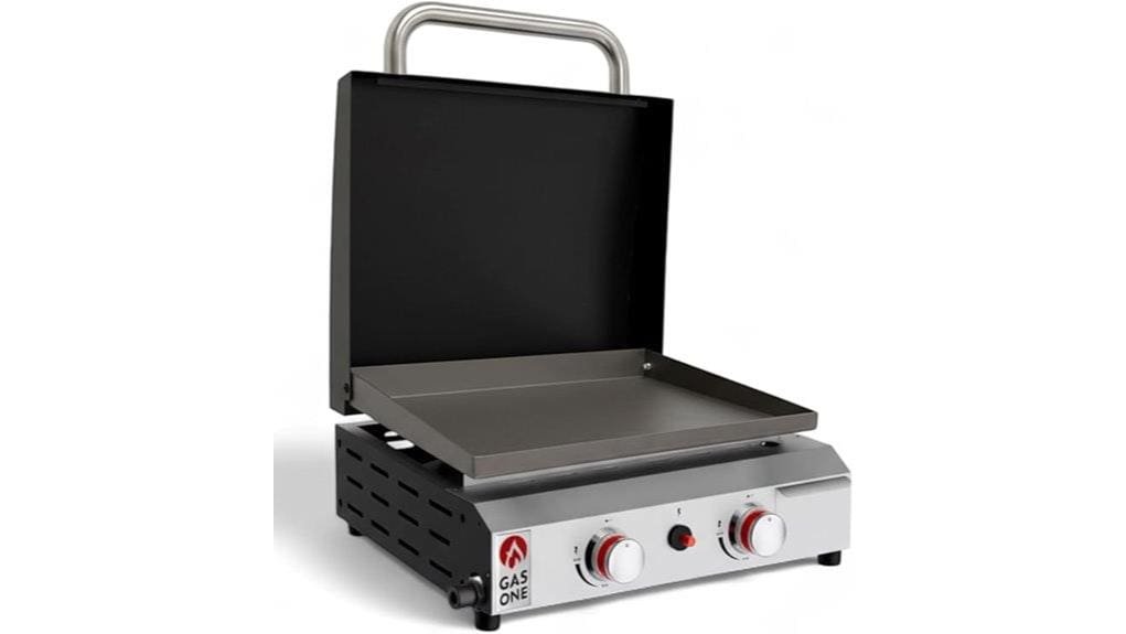 compact flat top gas grill