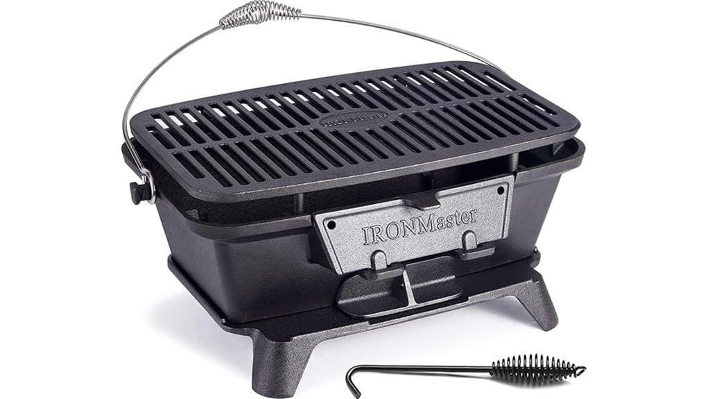 compact portable cast iron grill