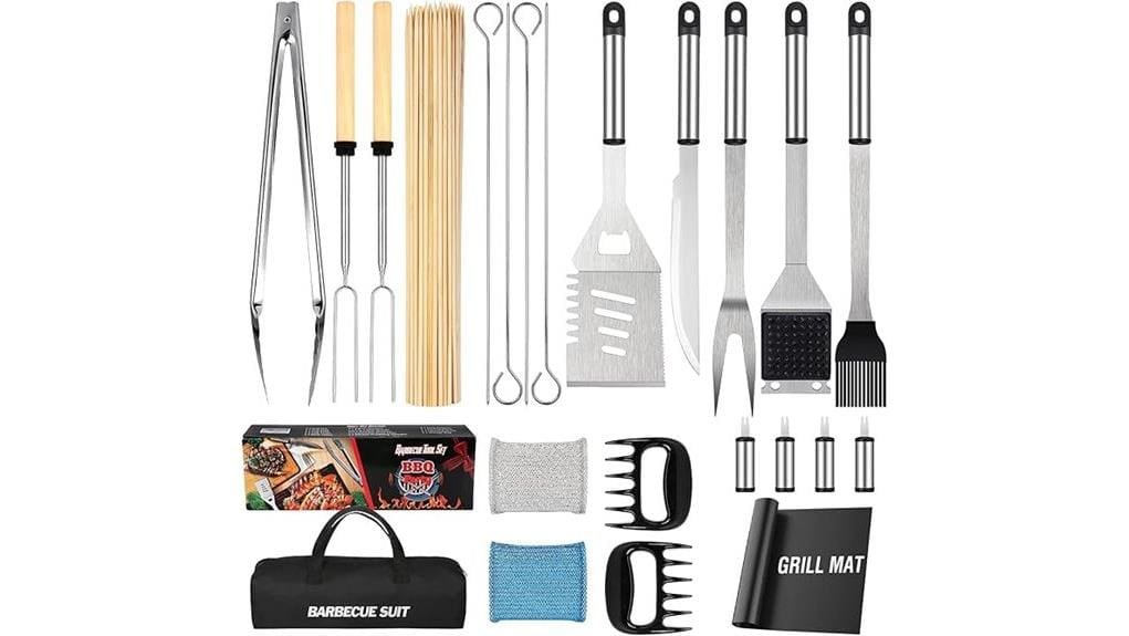comprehensive 122 piece grilling set