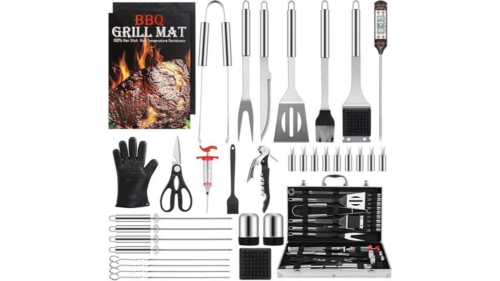 comprehensive 34 piece grilling set