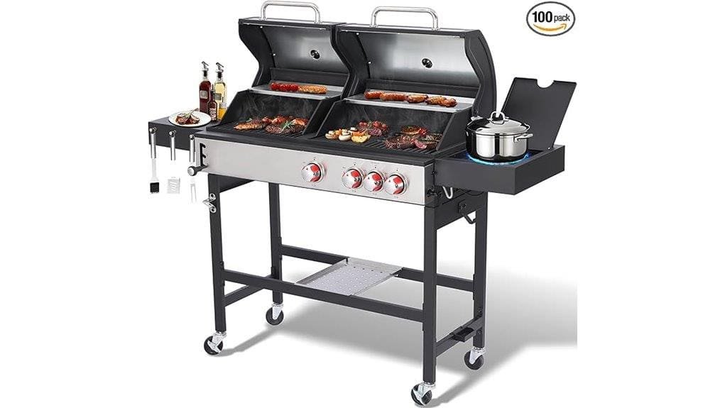 dual fuel backyard cooking combo