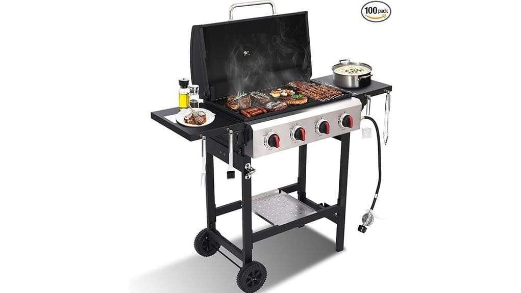 four burner cast iron propane grill