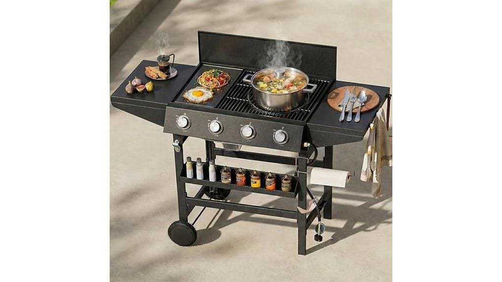 four burner grill griddle combo