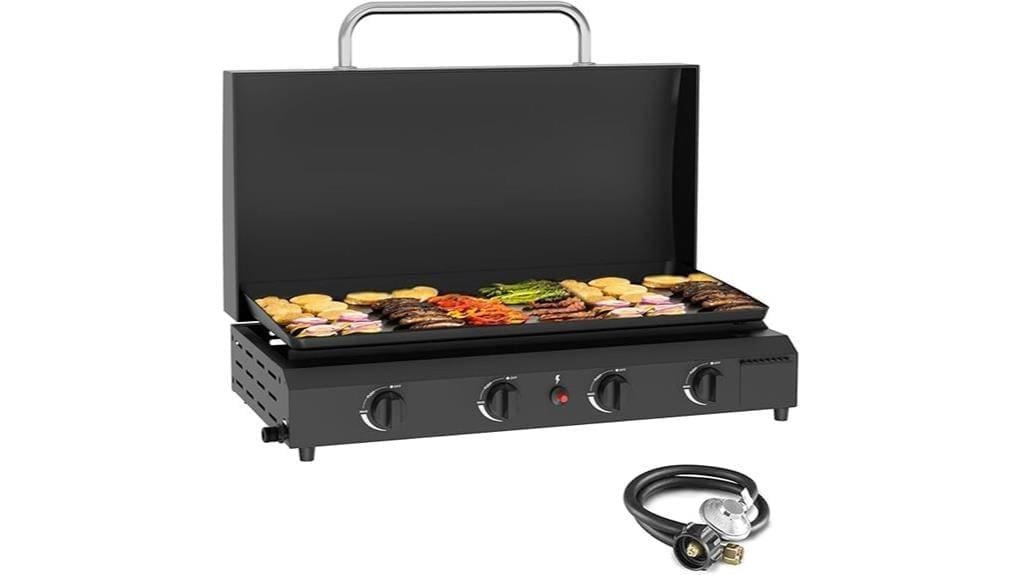 four burner hooded gas griddle