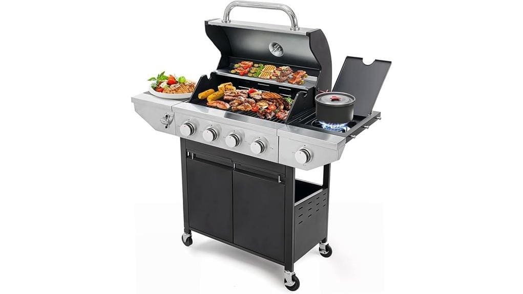 four burner propane grill with sideburner