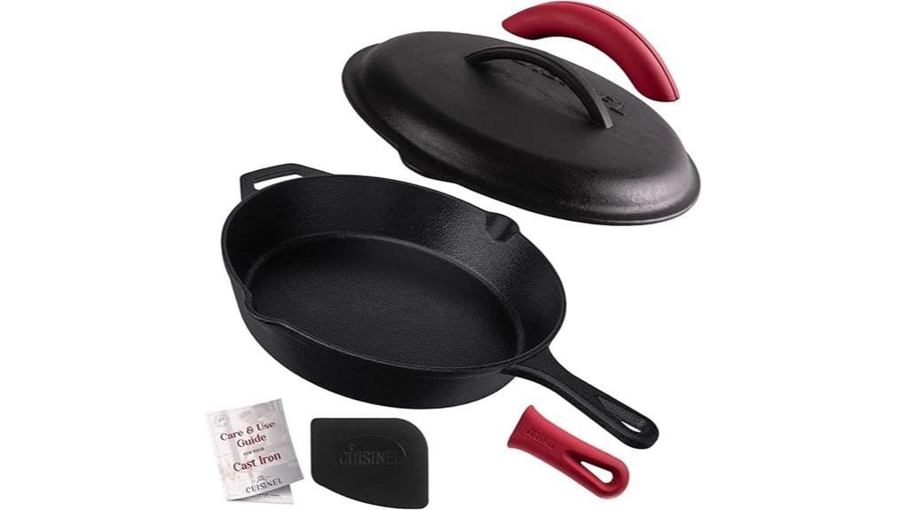 heavy duty seasoned cast skillet