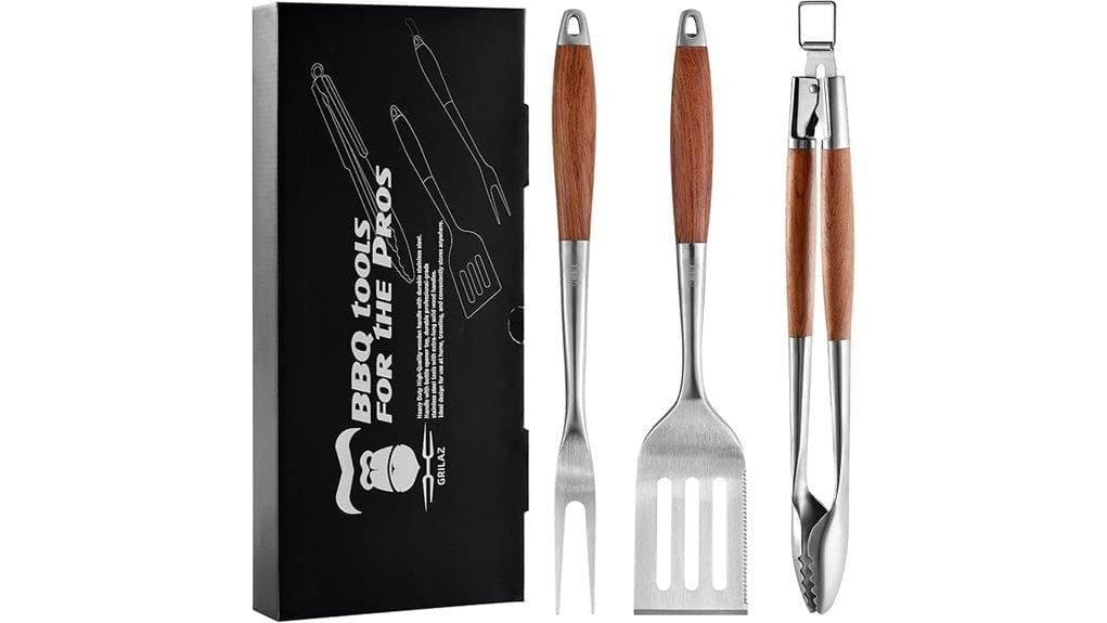 heavy rosewood barbecue tools