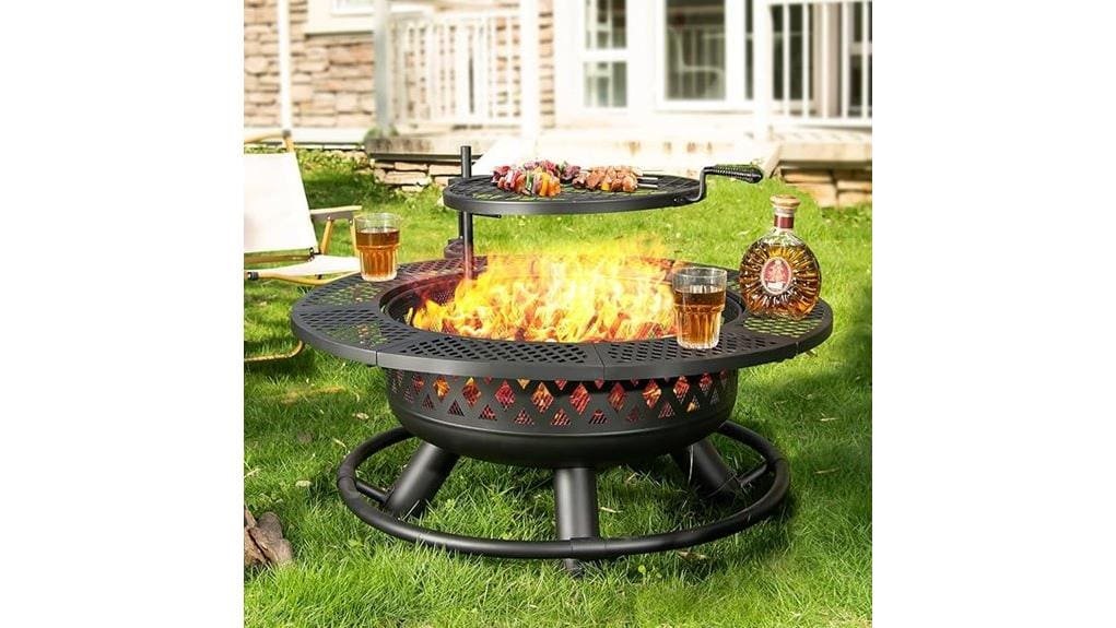 large 36 inch grillable firepit