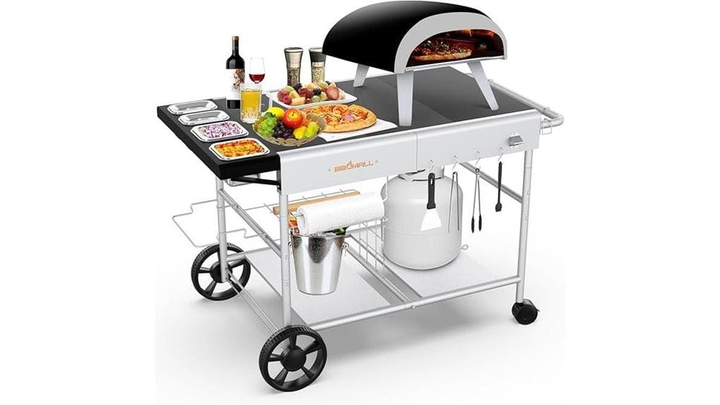 outdoor pizza oven cart