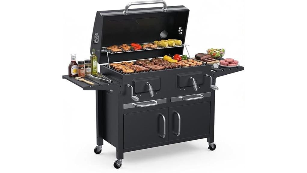 oversized charcoal bbq smoker