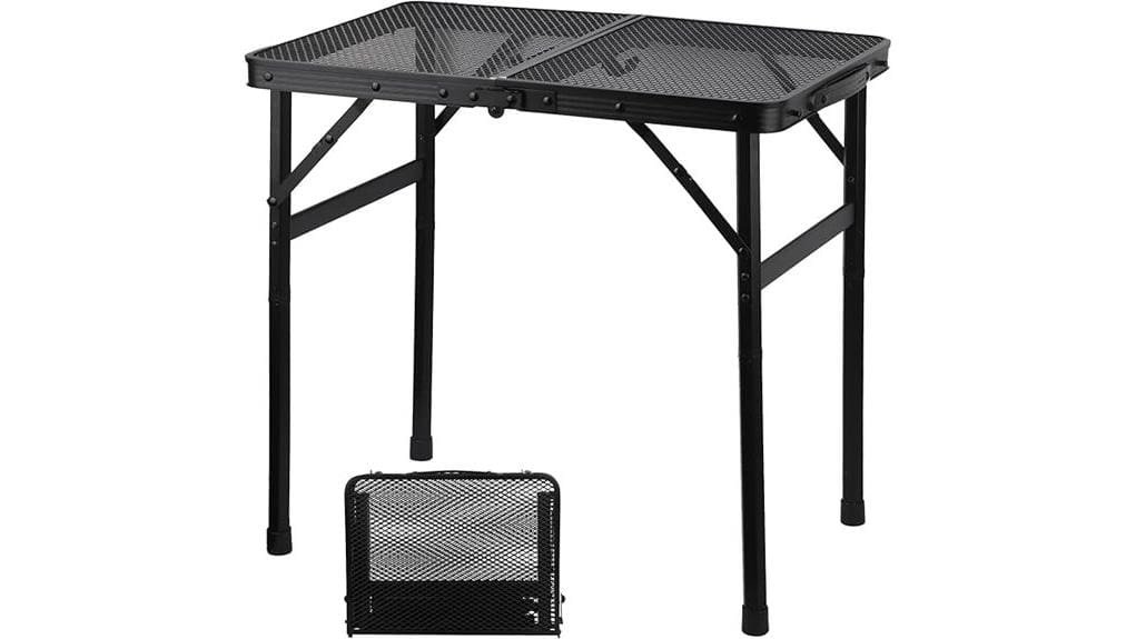 portable camping table with mesh