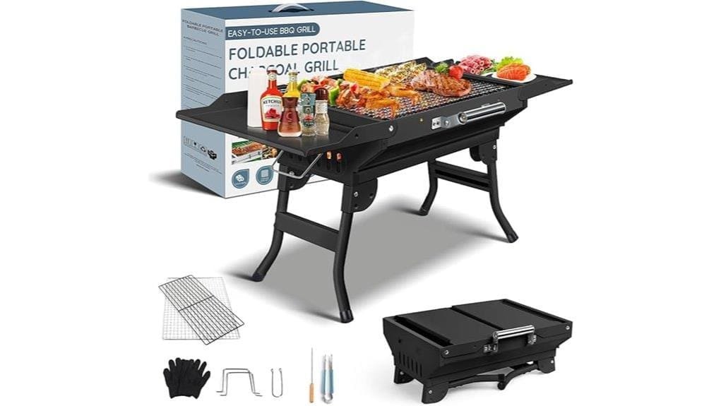 portable foldable charcoal grill