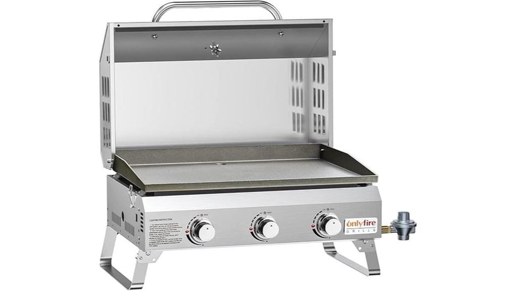 portable foldable tabletop gas griddle