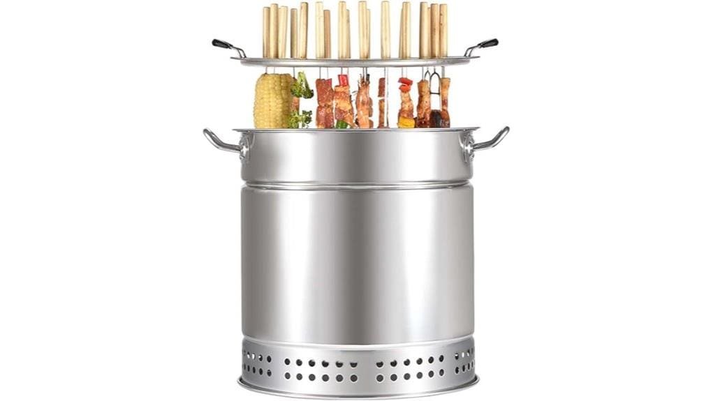 portable vertical charcoal smoker grill