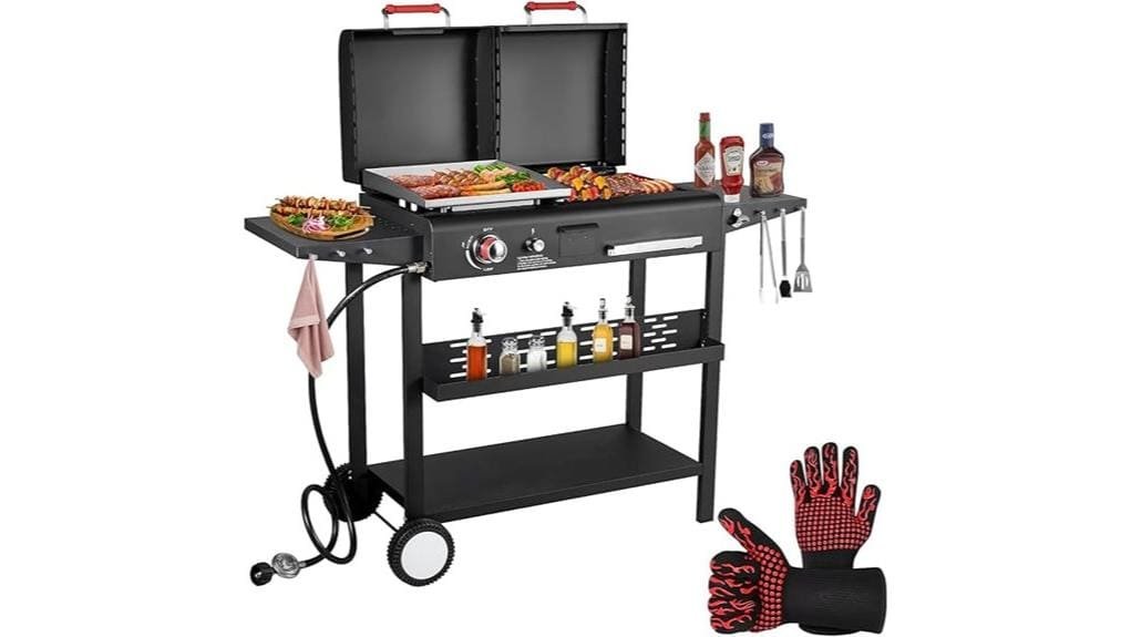 propane griddle charcoal grill