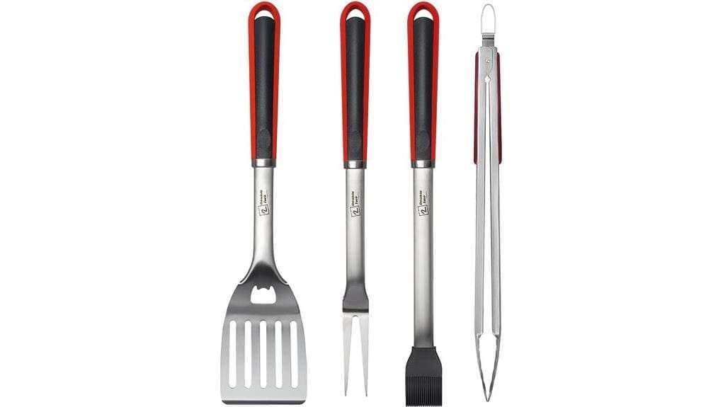 stainless steel four piece bbq tools