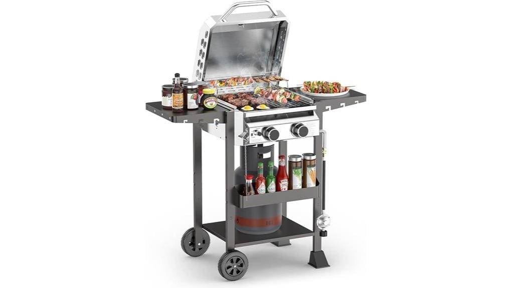 stainless two burner 160000btu grill