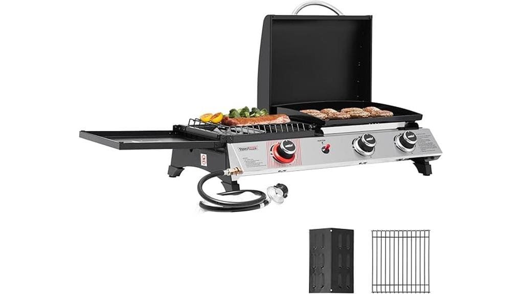 three burner portable propane griddle