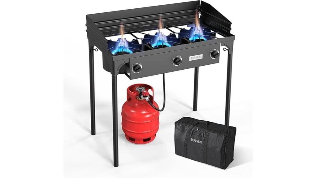 three burner propane camping stove