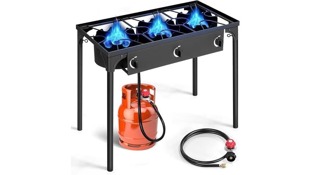 three burner propane camping stove