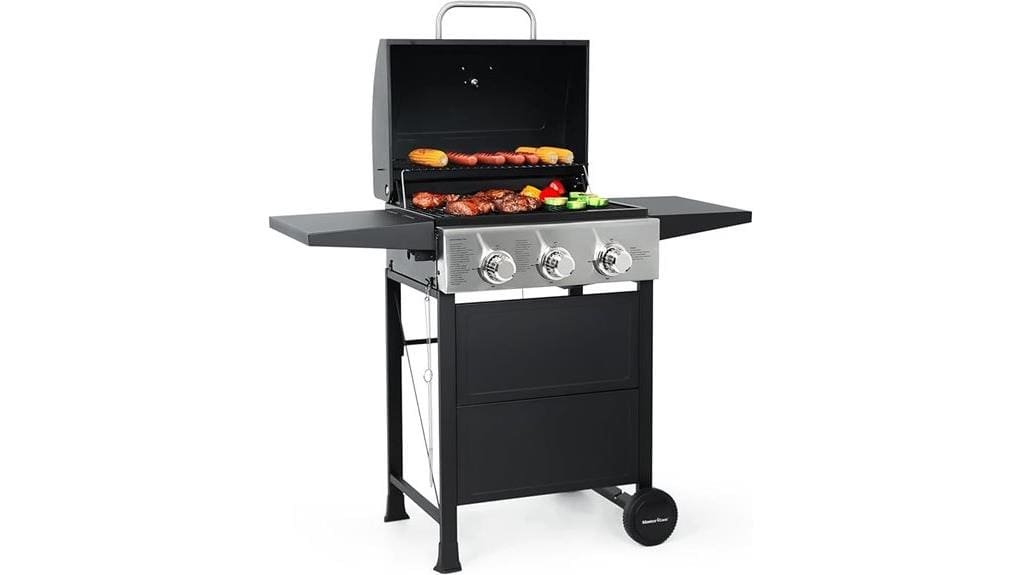 three burner propane gas grill