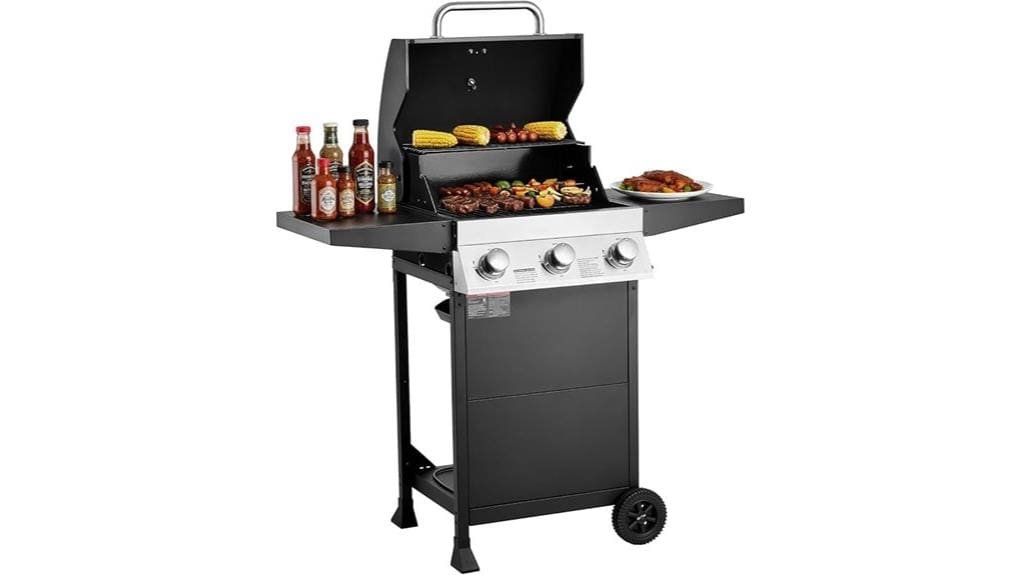 three burner propane gas grill