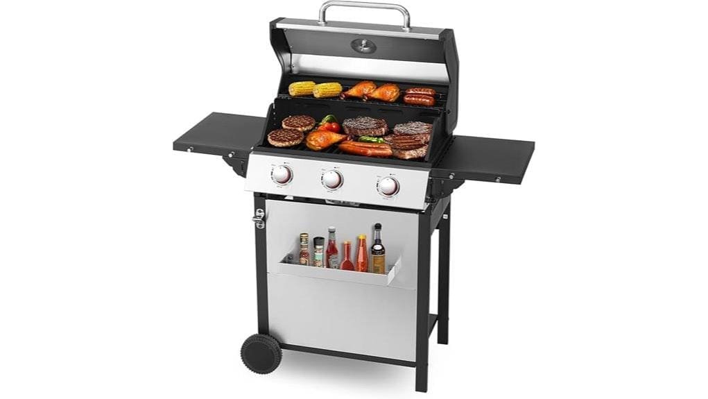 three burner propane gas grill