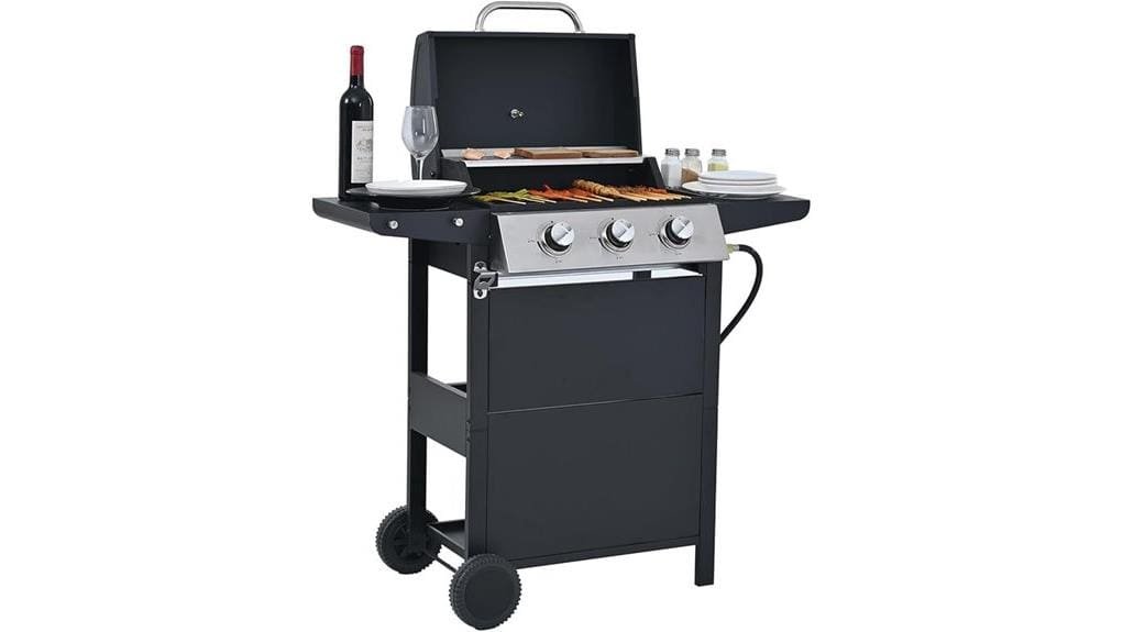 three burner propane gas grill