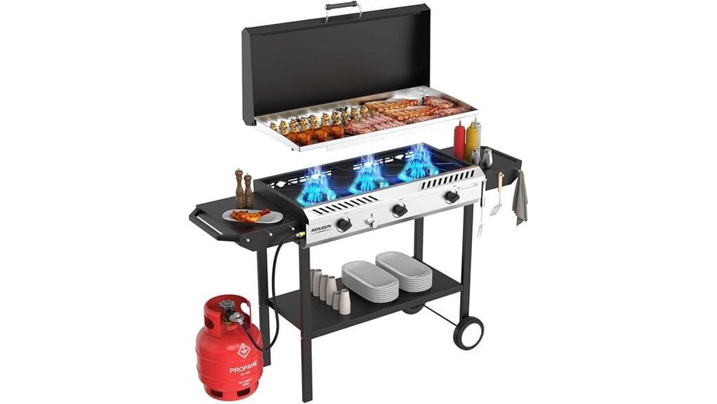 three burner propane griddle stove