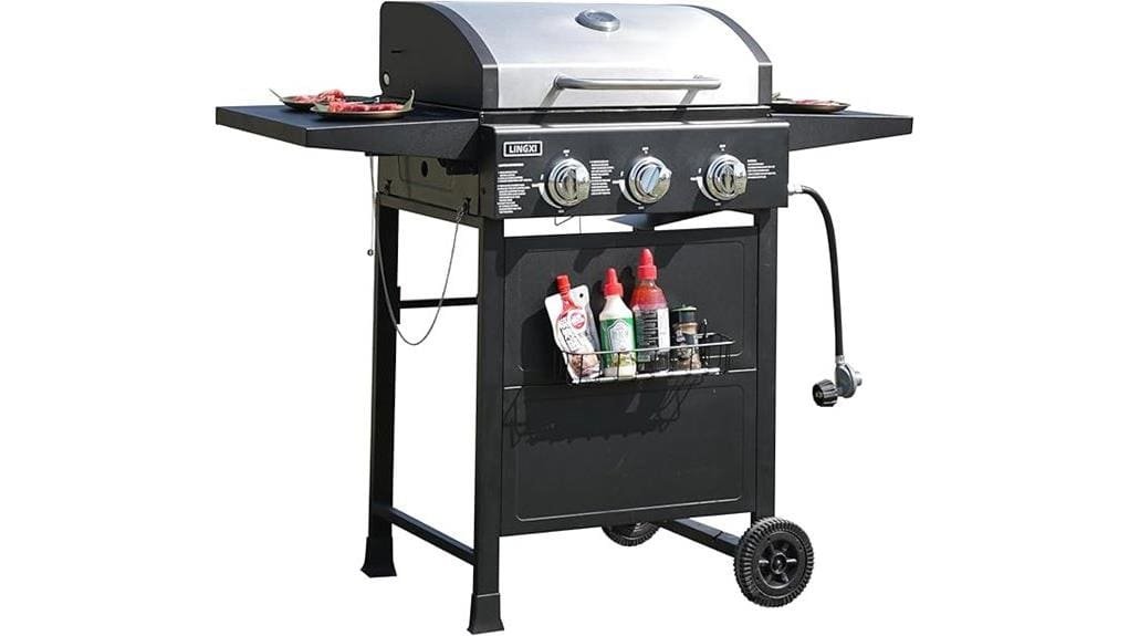 three burner propane grill
