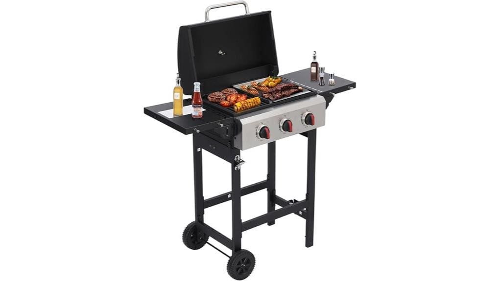 three burner propane grill