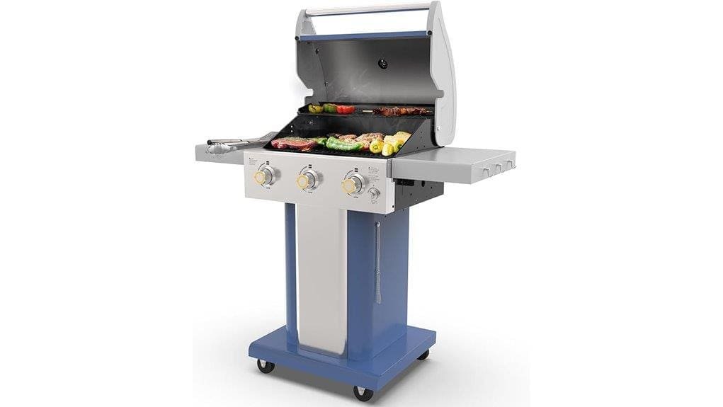 three burner propane grill