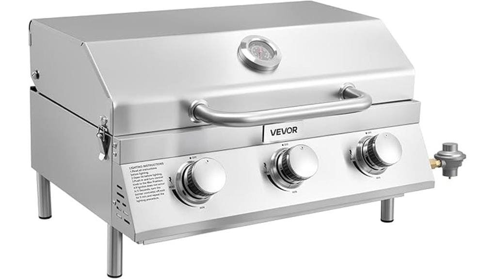 three burner tabletop gas grill