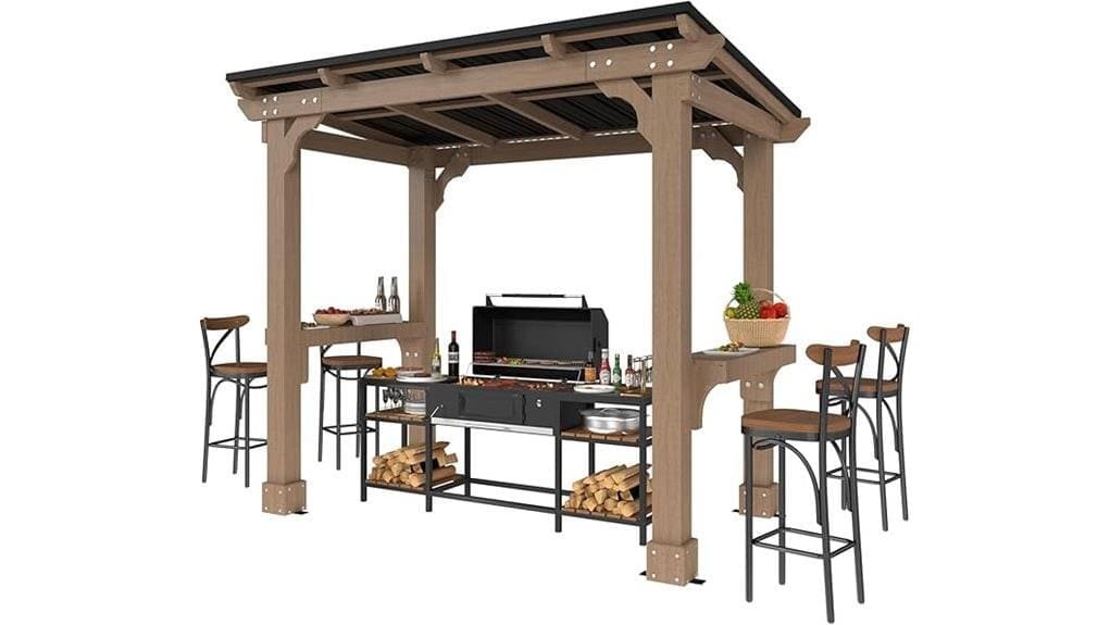 wooden 8x5 grill gazebo